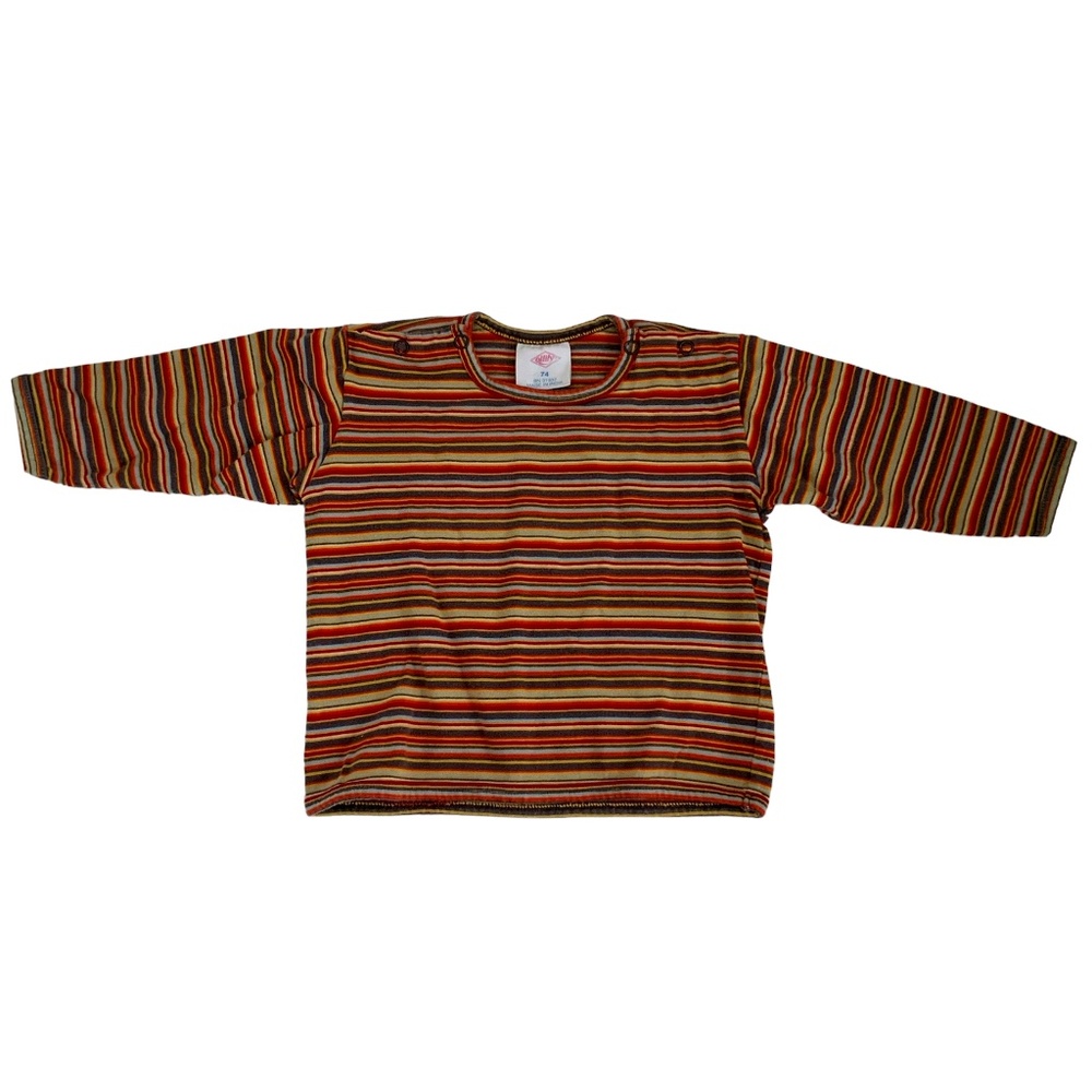 OLILY LONG SLEEVE STRIPE SNAP BUTTON SHOULDER SZ: 12MO